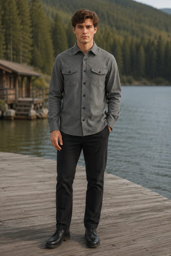 Bridger Flannel Shirt Jacket - Dark Grey