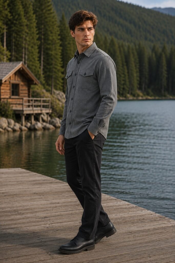 Bridger Flannel Shirt Jacket - Dark Grey