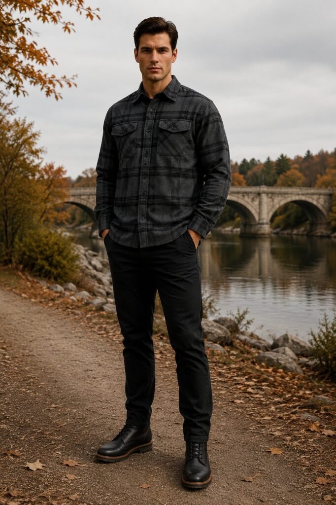 Bridger Flannel Shirt Jacket - Dark Grey