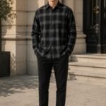 Cedar Long Sleeve Check Shirt - Charcoal